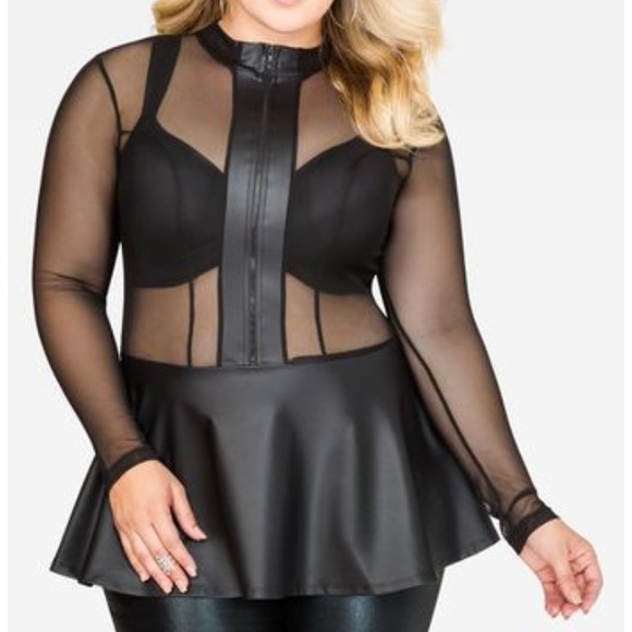 ashley stewart peplum top